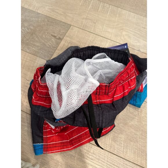 Kanu Surf Boys Board Shorts Black & Red Viper Stripe Swim NEW Trunks SIZE 8 - Picture 6 of 7